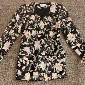 NWT Gillian Floral Metallic Blazer in Black and Pastel
